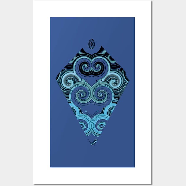 Diamond and curls light blue Wall Art by FlossOrFi